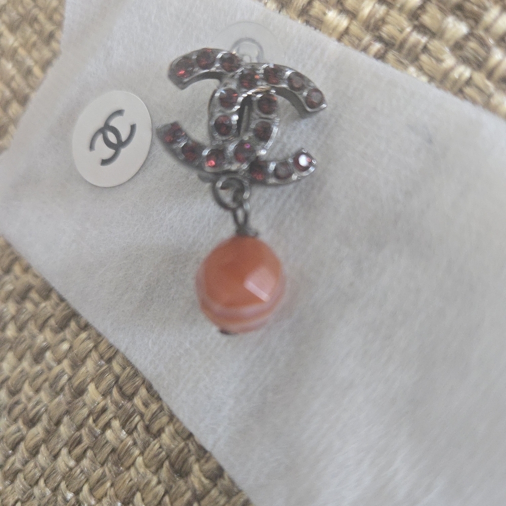 Chanel Red Crystal Earrings - Picture 7 of 8